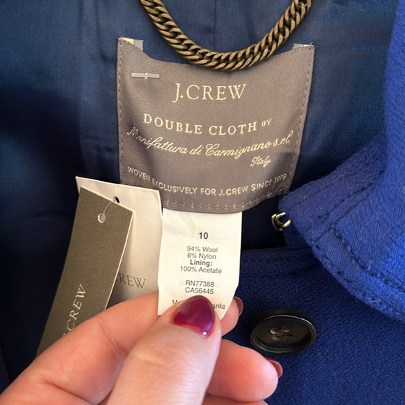 J Crew Double Cloth Wool Royal Blue Coat - Picture 2 of 6